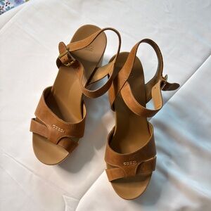 UGG Tan Leather Espadrille Sandals
